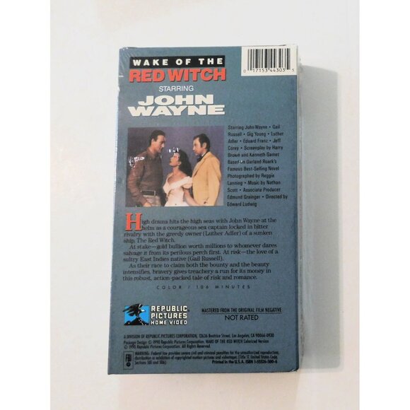 Wake Of The Red Witch John Wayne Gig Young VHS Sealed Republic Pictures - Picture 2 of 3